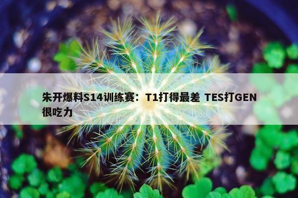 朱开爆料S14训练赛：T1打得最差 TES打GEN很吃力