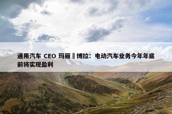 通用汽车 CEO 玛丽・博拉：电动汽车业务今年年底前将实现盈利