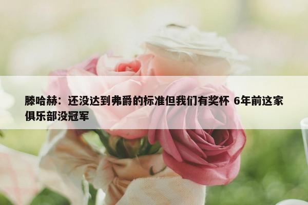 滕哈赫：还没达到弗爵的标准但我们有奖杯 6年前这家俱乐部没冠军