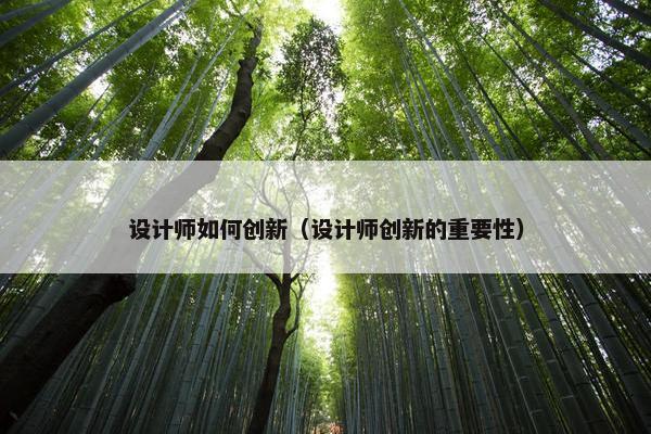 设计师如何创新（设计师创新的重要性）