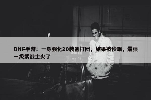 DNF手游：一身强化20装备打团，结果被秒踢，最强一级紫战士火了