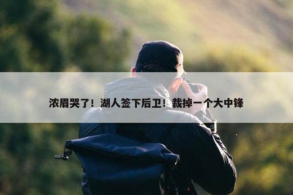 浓眉哭了！湖人签下后卫！裁掉一个大中锋