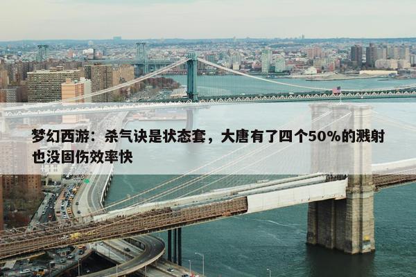 梦幻西游：杀气诀是状态套，大唐有了四个50%的溅射也没固伤效率快