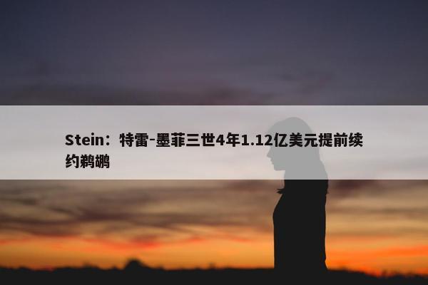 Stein：特雷-墨菲三世4年1.12亿美元提前续约鹈鹕