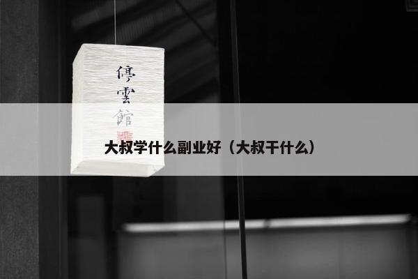 大叔学什么副业好（大叔干什么）