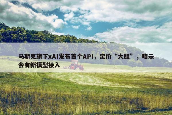 马斯克旗下xAI发布首个API，定价“大胆”，暗示会有新模型接入