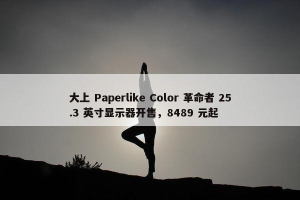 大上 Paperlike Color 革命者 25.3 英寸显示器开售，8489 元起