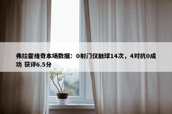 弗拉霍维奇本场数据：0射门仅触球14次，4对抗0成功 获评6.5分