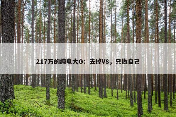 217万的纯电大G：去掉V8，只做自己