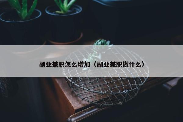 副业兼职怎么增加（副业兼职做什么）