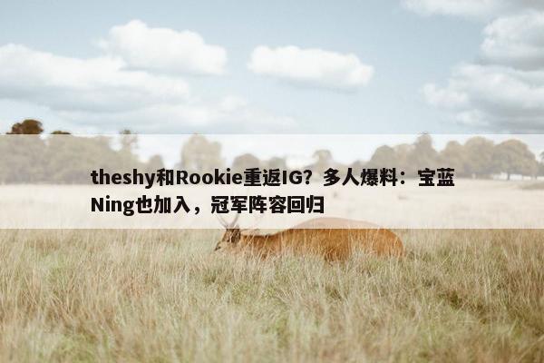 theshy和Rookie重返IG？多人爆料：宝蓝Ning也加入，冠军阵容回归