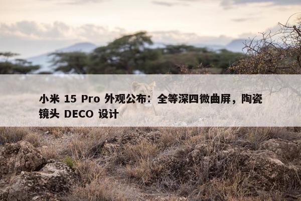 小米 15 Pro 外观公布：全等深四微曲屏，陶瓷镜头 DECO 设计