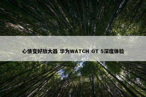 心情变好放大器 华为WATCH GT 5深度体验