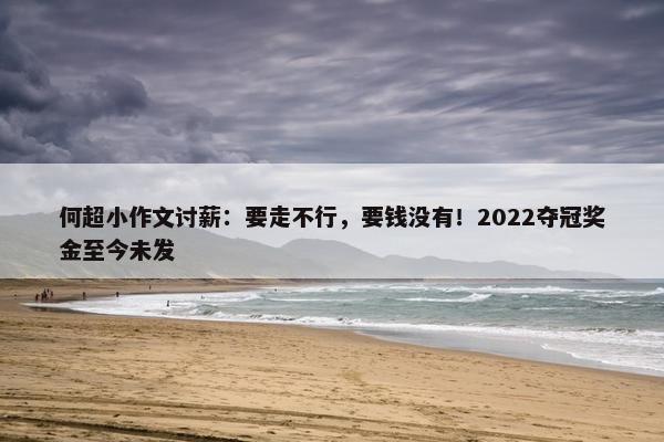 何超小作文讨薪：要走不行，要钱没有！2022夺冠奖金至今未发