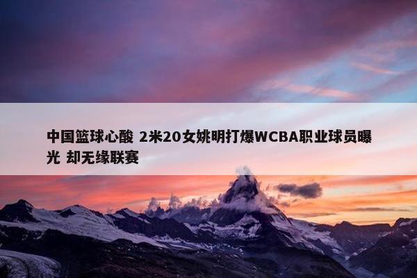 中国篮球心酸 2米20女姚明打爆WCBA职业球员曝光 却无缘联赛