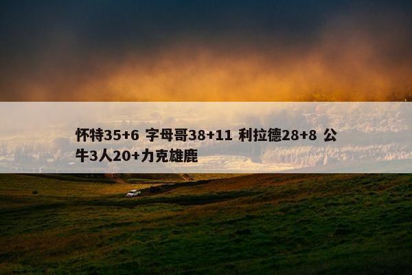 怀特35+6 字母哥38+11 利拉德28+8 公牛3人20+力克雄鹿