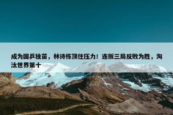 成为国乒独苗，林诗栋顶住压力！连扳三局反败为胜，淘汰世界第十