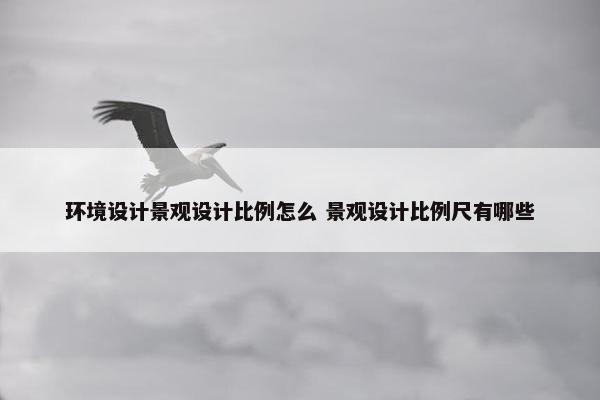 环境设计景观设计比例怎么 景观设计比例尺有哪些