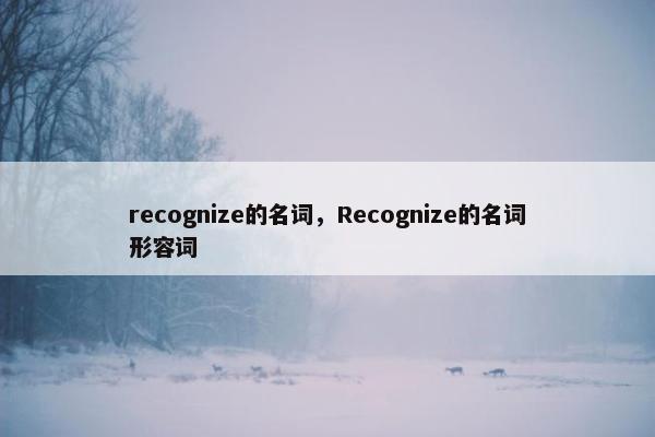 recognize的名词，Recognize的名词形容词