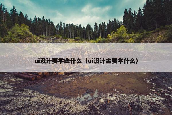 ui设计要学些什么（ui设计主要学什么）