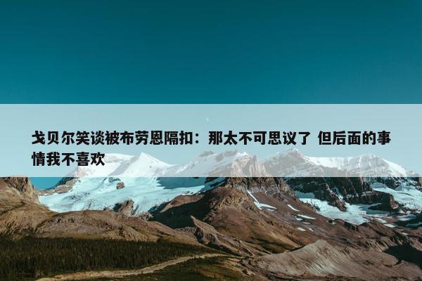 戈贝尔笑谈被布劳恩隔扣：那太不可思议了 但后面的事情我不喜欢