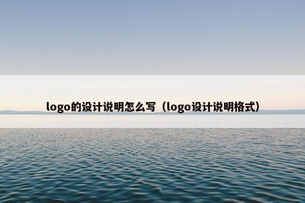 logo的设计说明怎么写（logo设计说明格式）