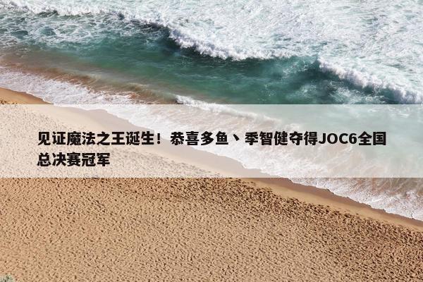 见证魔法之王诞生！恭喜多鱼丶季智健夺得JOC6全国总决赛冠军