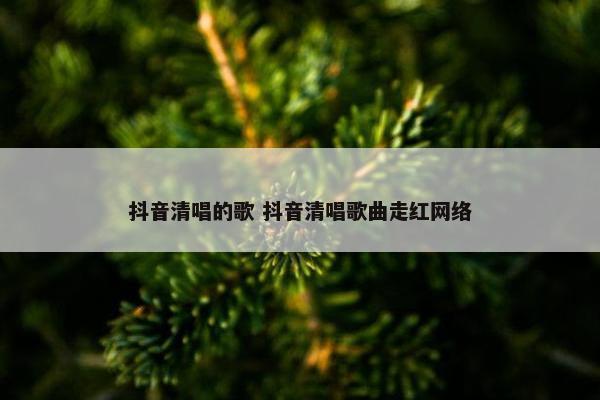 抖音清唱的歌 抖音清唱歌曲走红网络