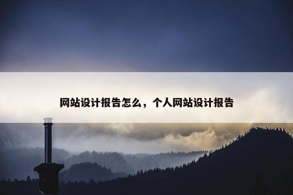 网站设计报告怎么，个人网站设计报告