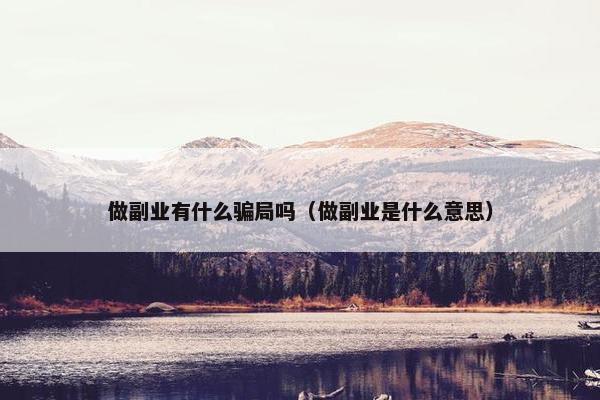 做副业有什么骗局吗（做副业是什么意思）