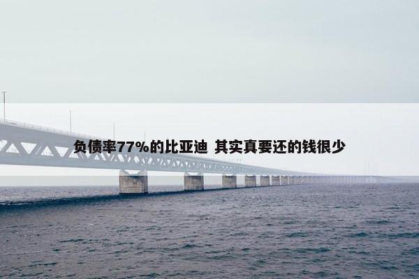 负债率77%的比亚迪 其实真要还的钱很少