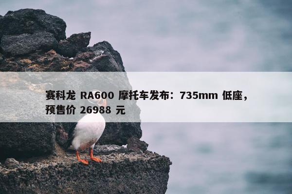 赛科龙 RA600 摩托车发布：735mm 低座，预售价 26988 元