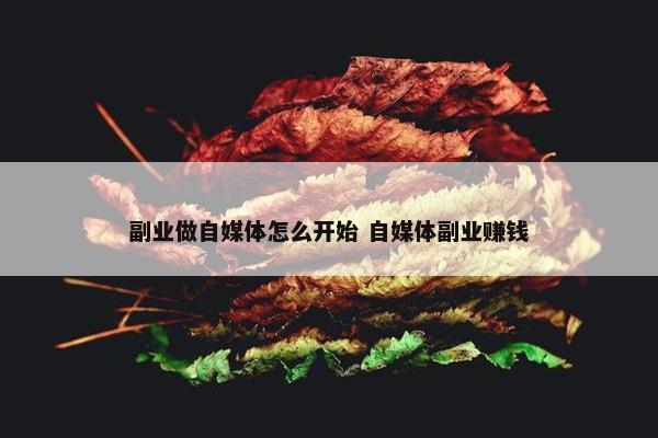 副业做自媒体怎么开始 自媒体副业赚钱