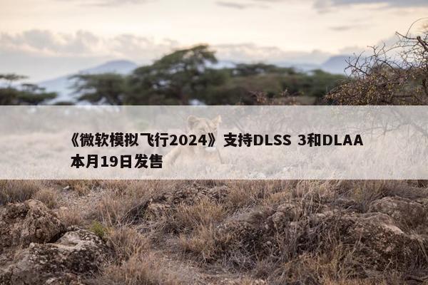 《微软模拟飞行2024》支持DLSS 3和DLAA 本月19日发售