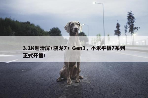 3.2K超清屏+骁龙7+ Gen3，小米平板7系列正式开售！