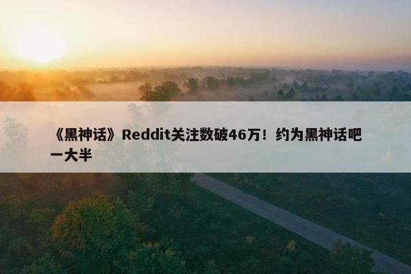 《黑神话》Reddit关注数破46万！约为黑神话吧一大半