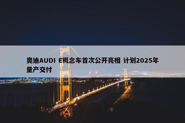 奥迪AUDI E概念车首次公开亮相 计划2025年量产交付