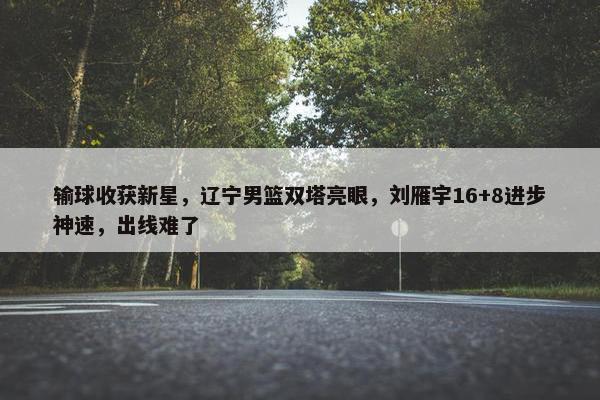 输球收获新星，辽宁男篮双塔亮眼，刘雁宇16+8进步神速，出线难了