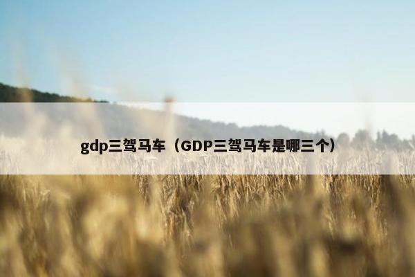 gdp三驾马车（GDP三驾马车是哪三个）