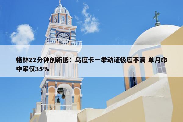 格林22分钟创新低：乌度卡一举动证极度不满 单月命中率仅35%