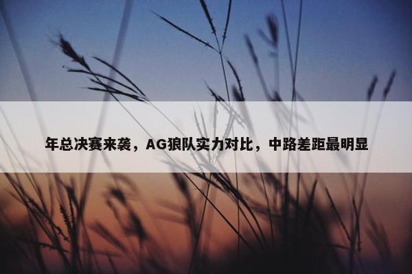 年总决赛来袭，AG狼队实力对比，中路差距最明显