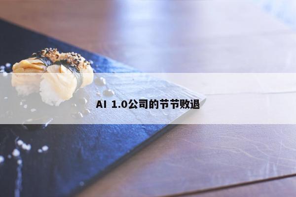 AI 1.0公司的节节败退