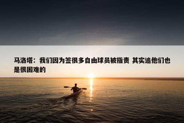 马洛塔：我们因为签很多自由球员被指责 其实追他们也是很困难的