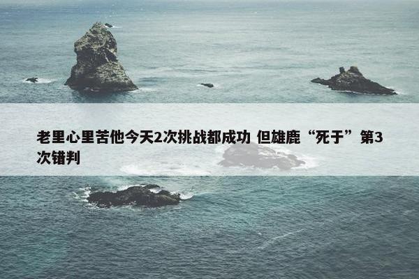 老里心里苦他今天2次挑战都成功 但雄鹿“死于”第3次错判