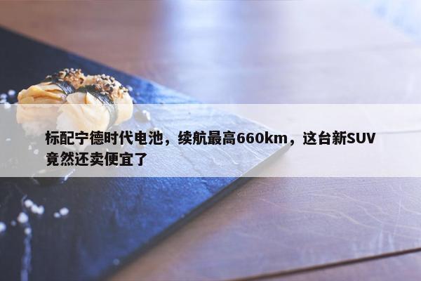 标配宁德时代电池，续航最高660km，这台新SUV竟然还卖便宜了