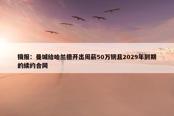 镜报：曼城给哈兰德开出周薪50万镑且2029年到期的续约合同