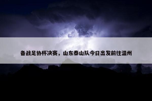 备战足协杯决赛，山东泰山队今日出发前往温州