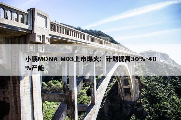 小鹏MONA M03上市爆火：计划提高30%-40%产能