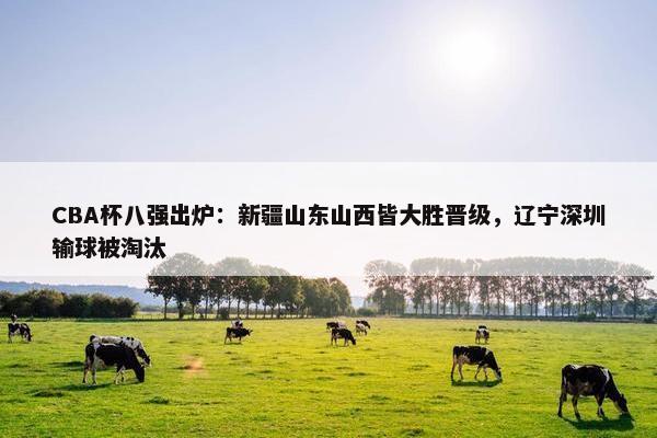 CBA杯八强出炉：新疆山东山西皆大胜晋级，辽宁深圳输球被淘汰