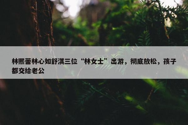 林熙蕾林心如舒淇三位“林女士”出游，彻底放松，孩子都交给老公